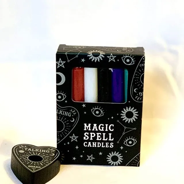 Spirit of Equinox Magic Spell Candles Bundle Gift Set with 12 Mixed Colour Candles with Candle Holder Included (Candle Holder Styles May