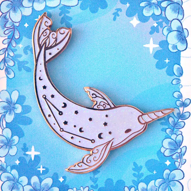 Sparkly Constellation Narwhal Enamel Pin (Pack of 5)