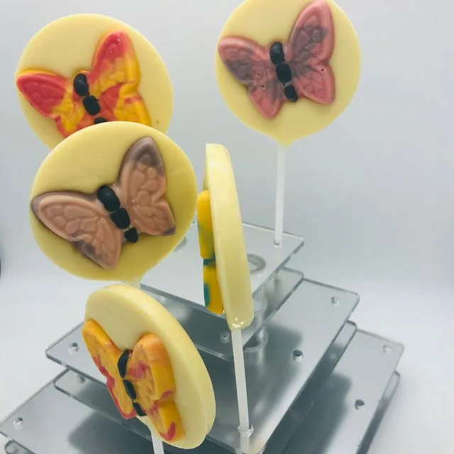 Belgian White Chocolate Butterfly Lolly