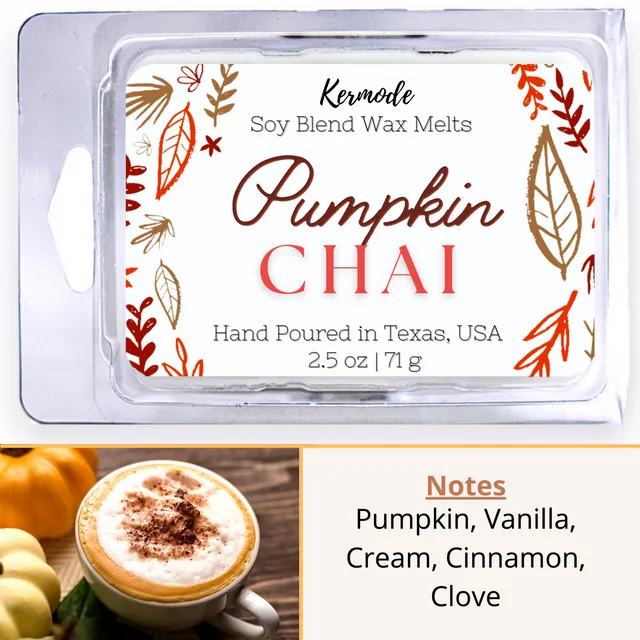 Pumpkin Chai - Fall Holiday Scented Non Toxic Wax Melts