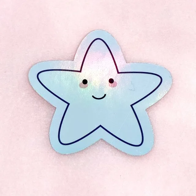 Cute Star Sticker, Holographic Star Stickers, Kawaii Sticker