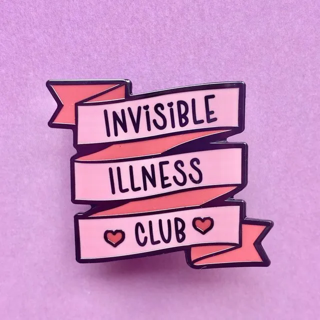Invisible illness club ribbon enamel pin With cello bags