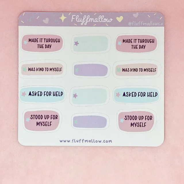 Mental Health Reward Sticker sheet