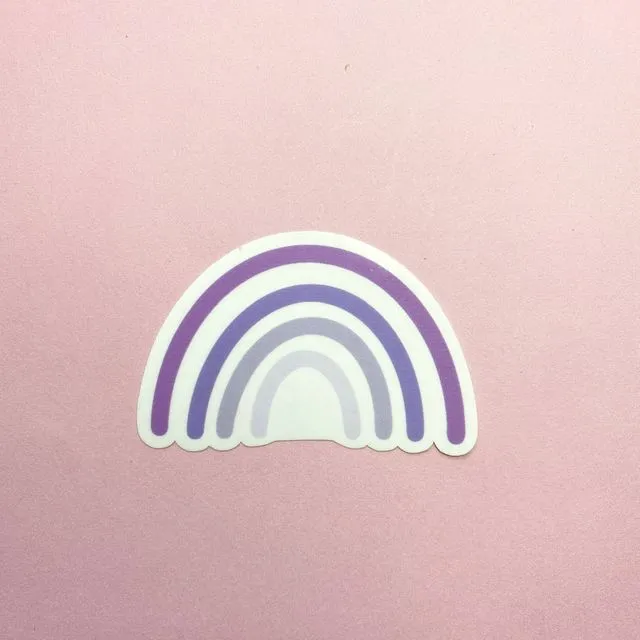 Purple hues rainbow clear vinyl transparent sticker
