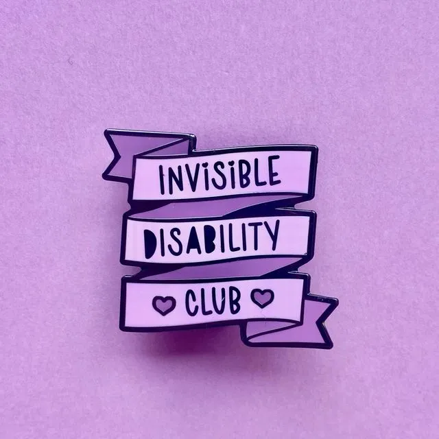 Invisible disability club ribbon enamel pin Without cello bags