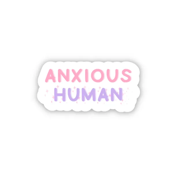 Anxious human vinyl sticker