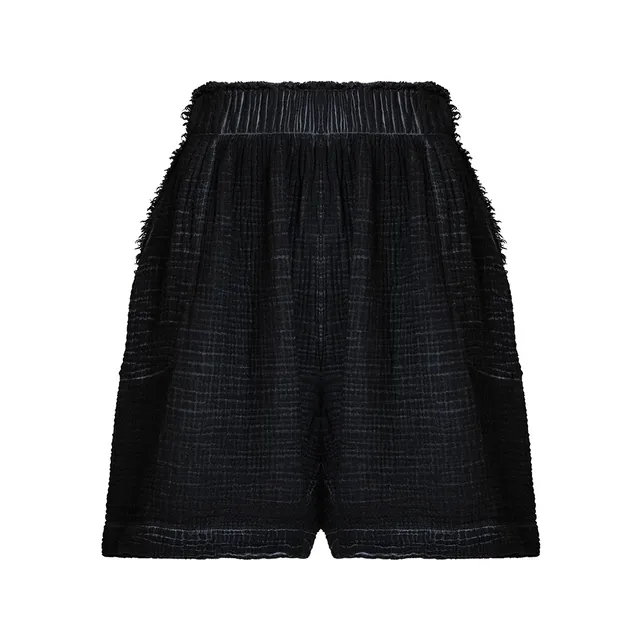 Crinkle Black Shorts (3184)