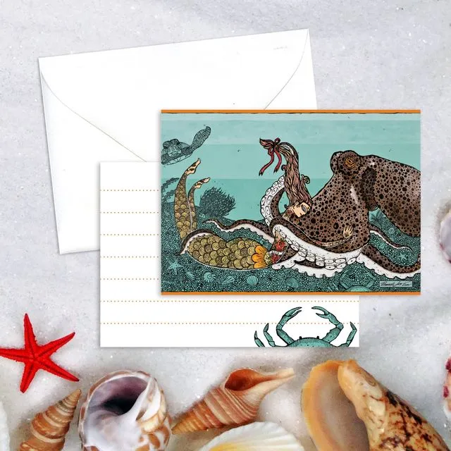Set of 2 Mini Mermaid Series Cards- A Passion For Ink