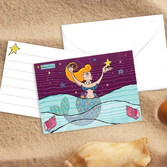 Set of 2 Mini Mermaid Series Cards- Aim For The Stars