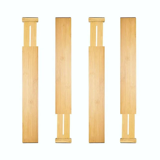 Bamboo Drawer Dividers,Expandable Separators 16.3" to 21.77"