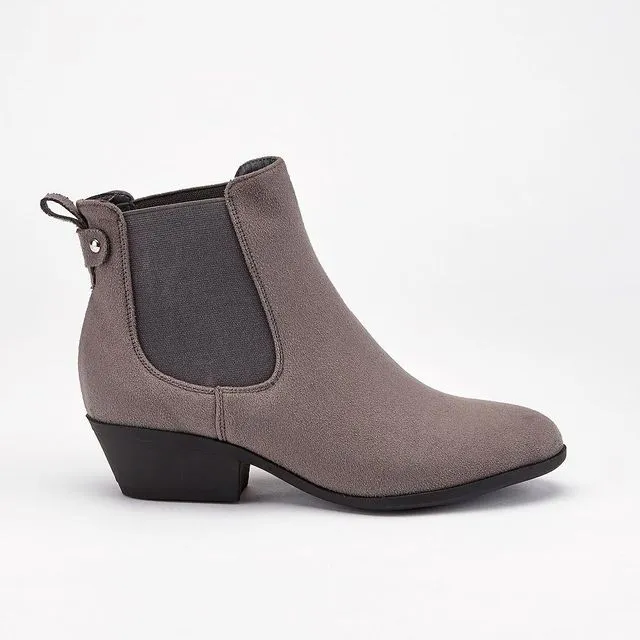 Suedette Whip Chelsea Boot - Grey