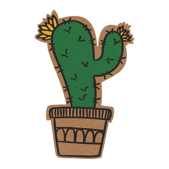 Cactus Shape Cork Design Pinboard with 6 Push Pins