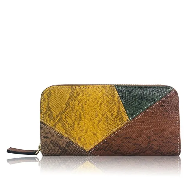 Nelly Snake Large Purse - Tan