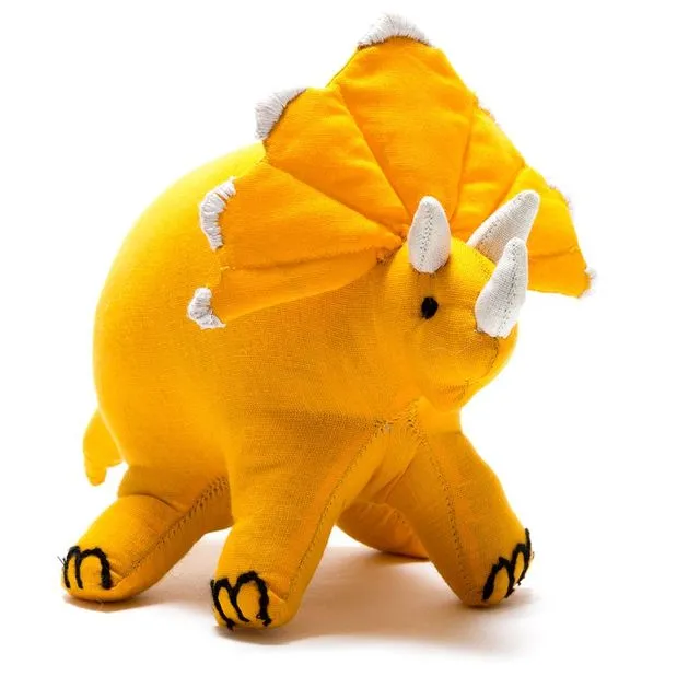 Fair Trade Cotton Triceratops Dinosaur Toy