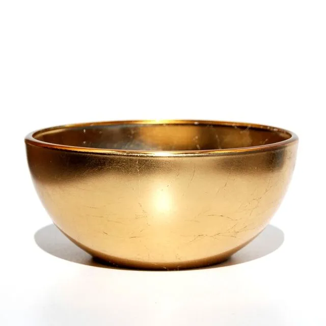 GILT Gilded Glass Soup Bowl Gold/Silver