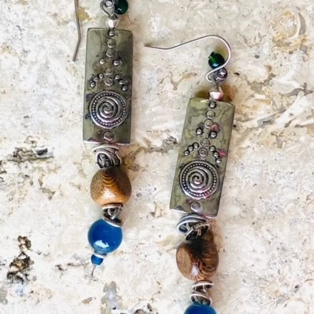 Waubay Linked Bead Earrings on French Wire