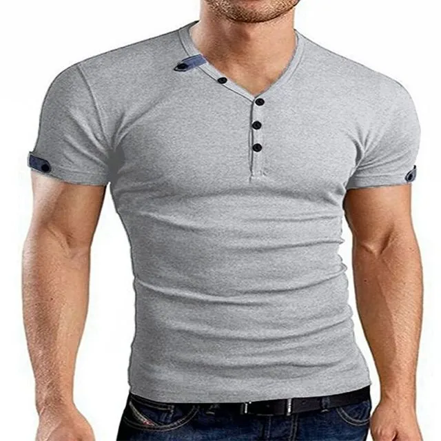 Large solid cotton men's Short Sleeve T-Shirt