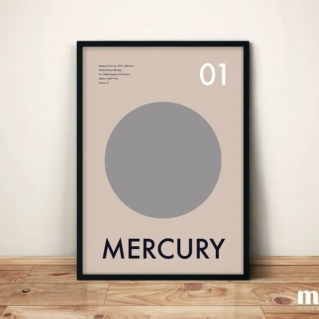 Planets of Solar System Art Prints - Mercury