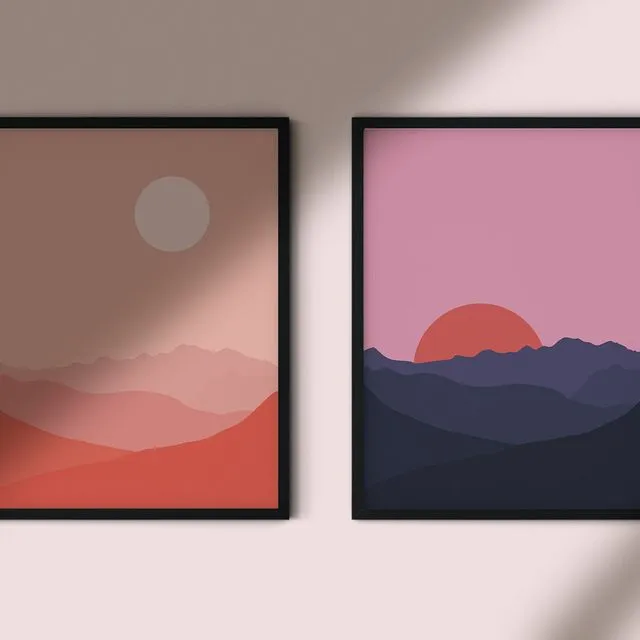 Burning Bright & Heat Blossom | Set of 2 Art Prints