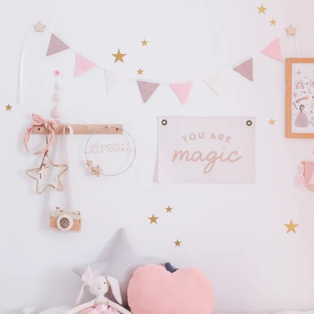 Rose Gold and Pink Bunting | Girl’s Princess Bedroom Decor