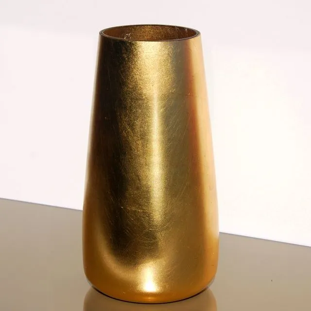 GILT 12" Gilded Glass Zen Vase Gold/Silver