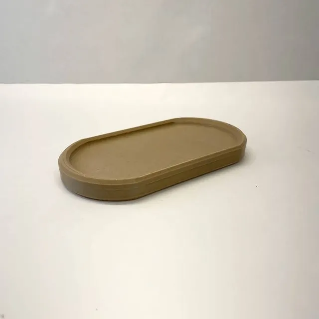 3D Printed Oval Tray, Decorative Tray, Jewelry Home Decor SandStone