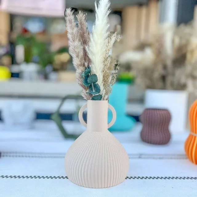 Grecian 3D Printed Vase Beige