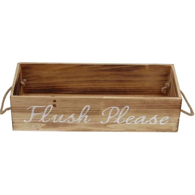 Flush Please Wood Decorative Tray Box for Bathroom