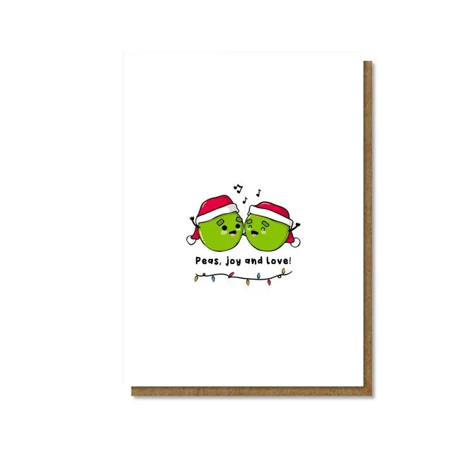Peas, love &amp; joy , Christmas card a5