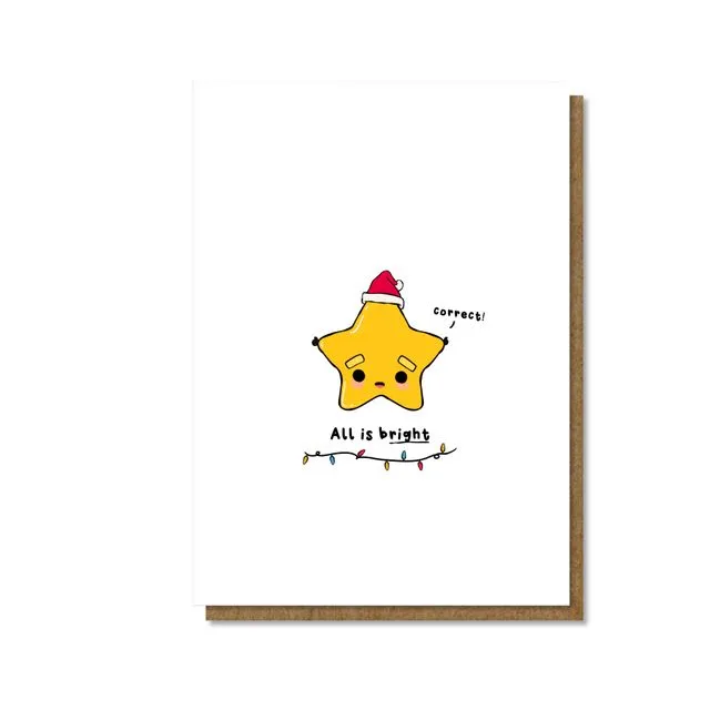 Merry &amp; Bright , Christmas card a5