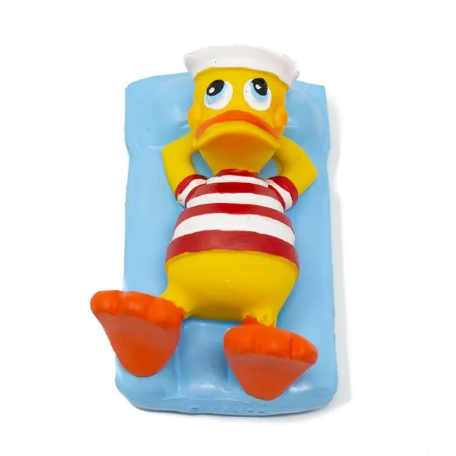 Rubber Duck on Pool Lounger, w/squeaker