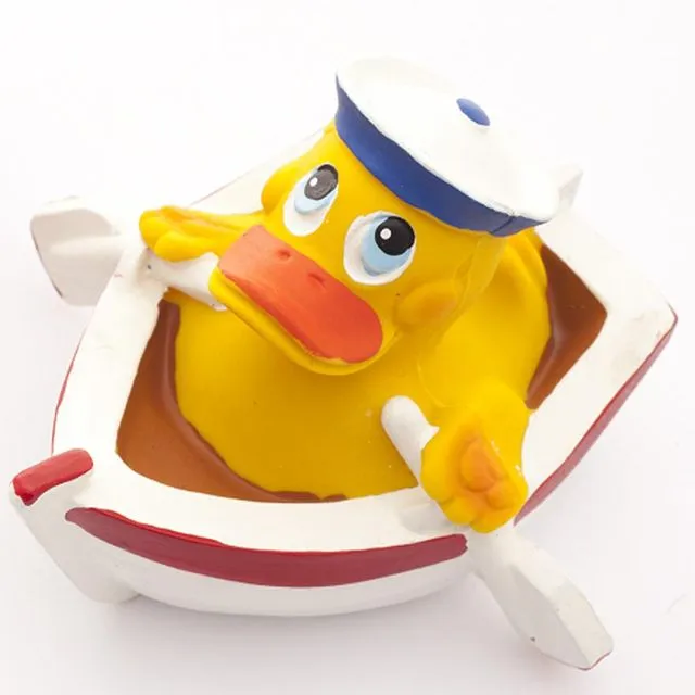Rubber Duck in Boat, w/squeaker