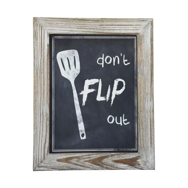 Framed Kitchen Rules Wall Sign-Don't Flip Out