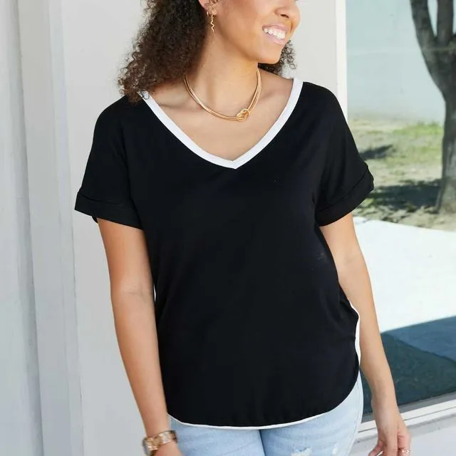 Sew In Love Weekend Bound Full Size V-Neck Tee