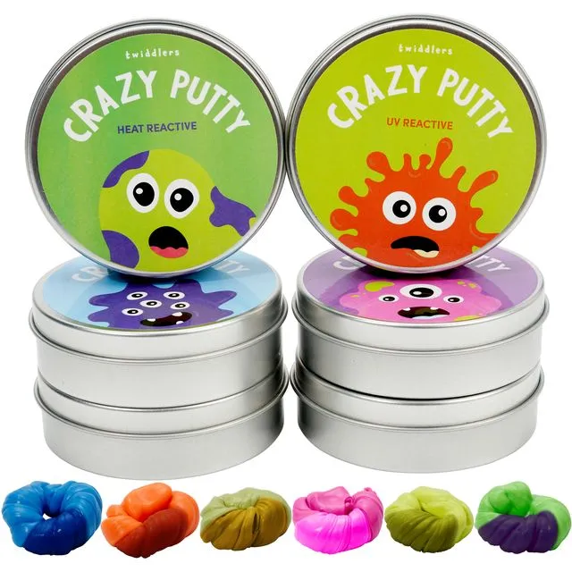 6 Multi-Pack Smart Colour Changing Putty Heat Reactive Slime