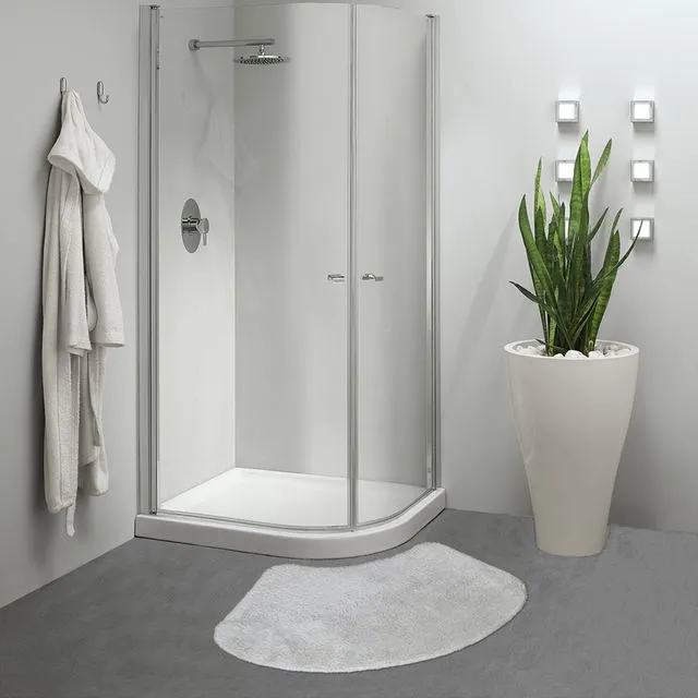Curved Shower Mat 80 x 48cm - 100% Cotton Bath Mat