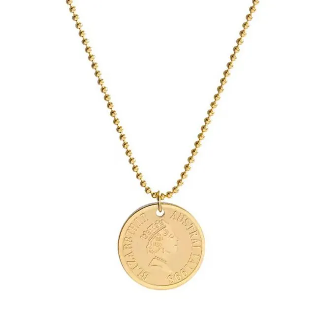 [3pcs]Vintage Queen Coin Necklace-70399