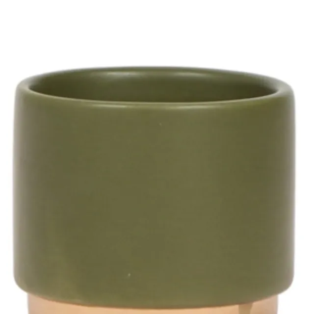 Green Pot with gold foot (without fresh plant) 6cm