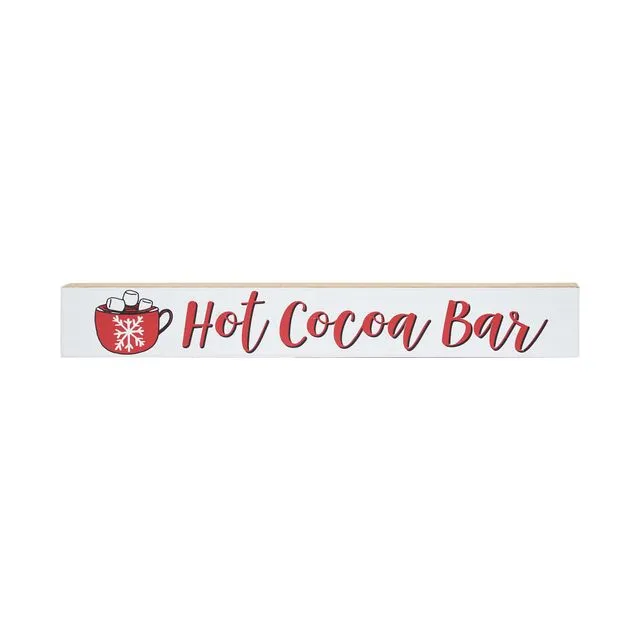 Hot Cocoa Bar Sign Wooden Tabletop Sign