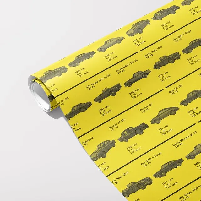 Vintage Cars Gift Wrap Pack of 6