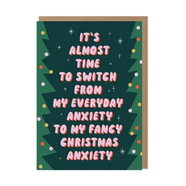 Christmas Anxiety Funny Card Pack of 6