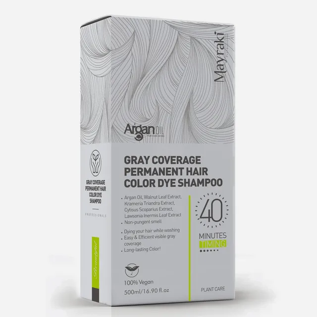 Gray Coverage Permanent Hair Color Dye Shampoo