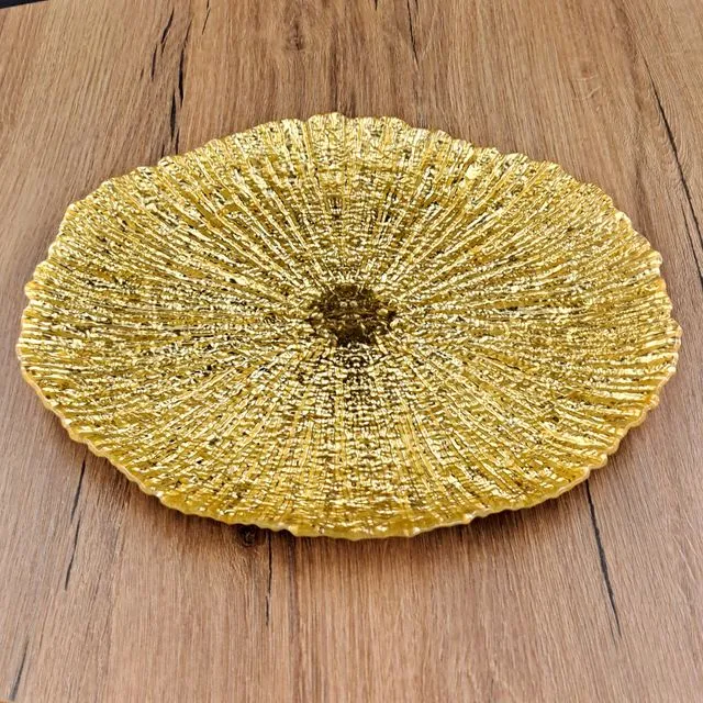 CORAL 11" Dinner Plate Gold/Silver