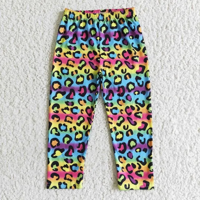 Colorful leopard print baby girls leggings