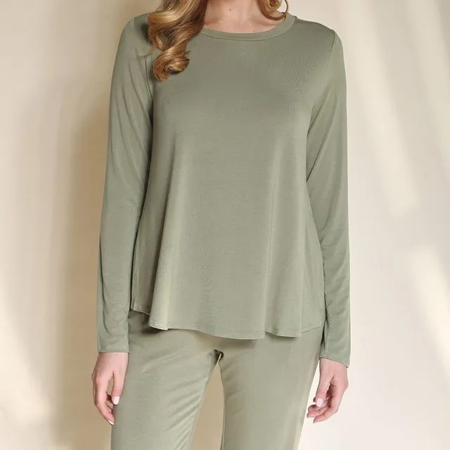 Bamboo SK classic long sleeve top, OLIVE (S-M-L-XL 1-2-2-1)