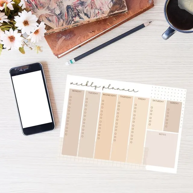 Weekly A4 Planner | Neutral Tones | Instant Download | Printable | Print at Home | Organisation | Minimalistic