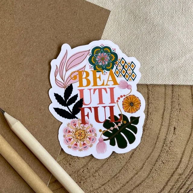 Beautiful Boho Floral Sticker