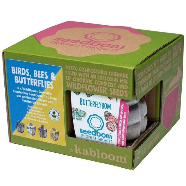 Birds, Bees & Butterflies 4 Pk Seedbom Gift Set - Pack of 16
