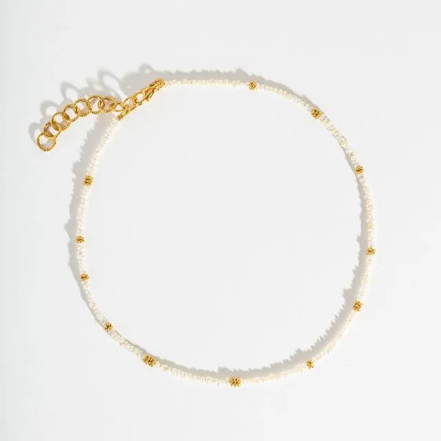 Beaded Freshwater Pearl and Gold Vermeil Necklace