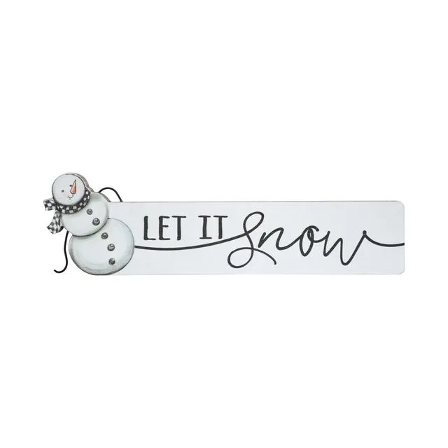 Let It Snow Wood Christmas Tabletop Decor